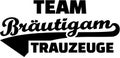 Team Groom. Best Man. German. Vintage font.