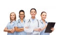 Team or group of female doctors and nurses