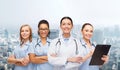 Team or group of female doctors and nurses Royalty Free Stock Photo