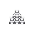 Team group linear icon concept. Team group line vector sign, symbol, illustration. Royalty Free Stock Photo