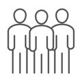 Team group people avatar, coworking office business workspace, line icon design Royalty Free Stock Photo