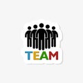 Team group sticker icon. People Leadership glyph icon