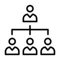 Team hierarchy Line Style vector icon which can easily modify or edit