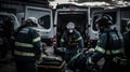 A group of paramedics responding to an emergency created with Generative AI