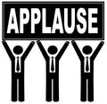 Team holding applause sign