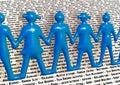 Team holding hands keywords teamwork better together. Royalty Free Stock Photo