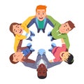 Team huddle top view