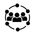 Team glyph flat vector icon Royalty Free Stock Photo
