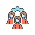 Color illustration icon for Team, group and cluster