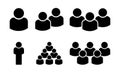 Team icon vector set. Collection of teamwork silhouette illustration isolated on white background. Business people shape. Person