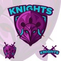 Team iron knights mascot logo. Sport angry logotype