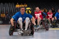 Team Italy against team Poland - Wheel chair rugby players competing at the Invictus Games 2022 in The Hague