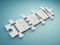 Team jigsaw puzzle pieces concept, 3d rendering Royalty Free Stock Photo