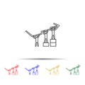 team jointly raise chart indicators multi color style icon. Simple thin line, outline vector of team work icons for ui and ux,