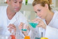 Team lab chemists testing wine Royalty Free Stock Photo