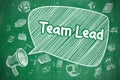 Team Lead - Cartoon Illustration on Green Chalkboard.