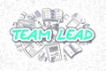 Team Lead - Doodle Green Inscription. Business Concept.