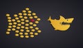 Team Leader Concept - Fish Swarm Formation Royalty Free Stock Photo