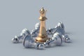 Team leader concept. Golden and silver chess figures. Teamwork and team building Royalty Free Stock Photo