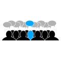 Team leader icon social business group. Flat design, vector illustration of a group of people with a pronounced main