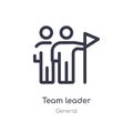 team leader outline icon. isolated line vector illustration from general collection. editable thin stroke team leader icon on