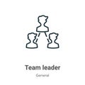 Team leader outline vector icon. Thin line black team leader icon, flat vector simple element illustration from editable general