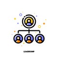 Team leadership icon for corporate management or business leader training concept. Flat filled outline style. Pixel perfect 64x64