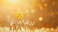 Team Lifting a Golden Star.AI generated image Royalty Free Stock Photo