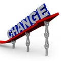 Team Lifts Word Change to Transform and Succeed Royalty Free Stock Photo