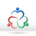Team logo, like-minded people or friends, social logo. Hugging hearts
