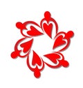 Team of loving people heart icon logo