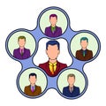 Team management icon cartoon Royalty Free Stock Photo