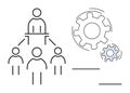 Team Management Structure with Leadership and Workflow Gears Concept Royalty Free Stock Photo