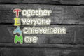 Team meaning written on blackboard background, high Royalty Free Stock Photo