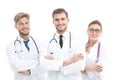 Team of medical professionals looking at camera, smiling. Royalty Free Stock Photo