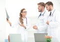 Team of medical professionals working at the medical office. Royalty Free Stock Photo