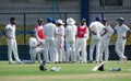 Team meeting, Drinks Break in Cricket. Royalty Free Stock Photo