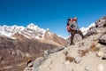 Team of Mountain Climbers led by Nepalese Sherpa Guide Royalty Free Stock Photo