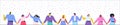 Young men and women standing holding hands Royalty Free Stock Photo