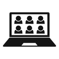 Team online meeting icon, simple style Royalty Free Stock Photo