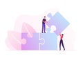 Team, Partnership and Teamwork Cooperation Concept. Business People Connecting Puzzle Elements. Businessman