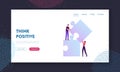 Team, Partnership and Teamwork Cooperation Website Landing Page. Business People Connecting Puzzle Elements