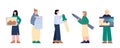 Team of people making ux testing, research user experience a vector illustration