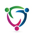 Team people synergy. Vector Logo Symbol