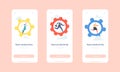 Team Productivity Mobile App Page Onboard Screen Template. Tiny Characters Move Huge Cogwheels. Business People in Gears