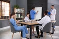 Team of professional doctors having meeting Royalty Free Stock Photo