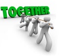 Team Puling Together Word Lifting 3d Letters Strength in Numbers Royalty Free Stock Photo