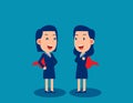 Team with ready to work. Brave and optimistic concept. Little cute cartoon vector design