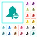 Team reminder flat color icons with quadrant frames Royalty Free Stock Photo