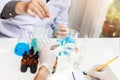 Team of researcher or scientists working in laboratory Royalty Free Stock Photo